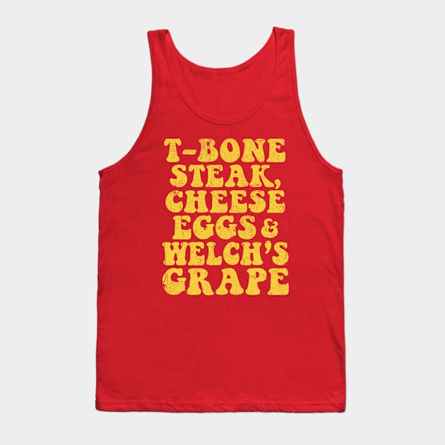 Vintage Guest Check T-Bone Steak, Cheese Eggs, Welch's Grape Tank Top by Woodsnuts